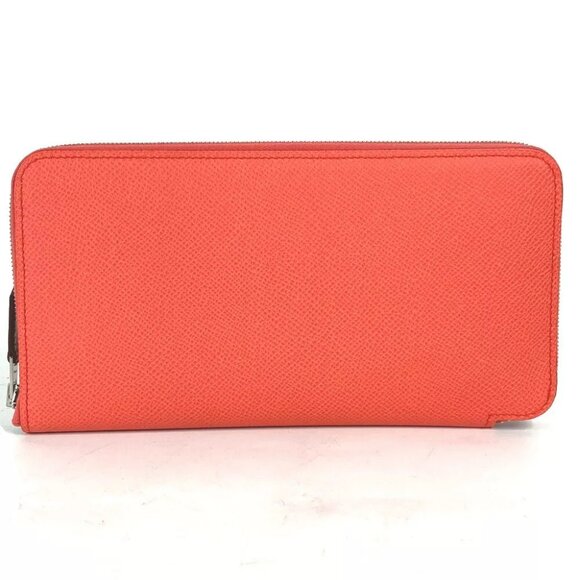 HERMES Azap Long Silk-In Zip Around Long Wallet Epsom pink Unused - Picture 1 of 11